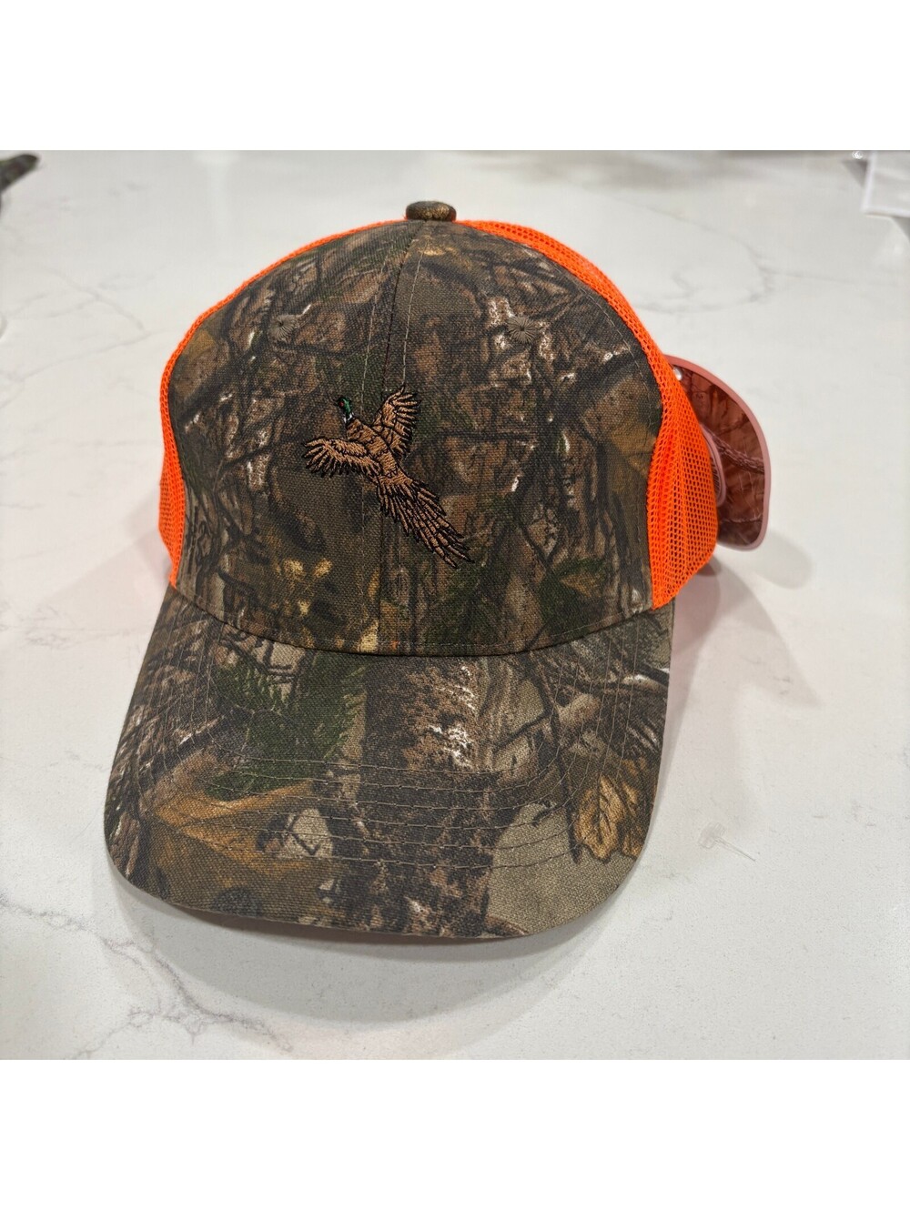 Port Authority Realtree Camo Blaze Orange Mesh Trucker Hunting Hat NWT